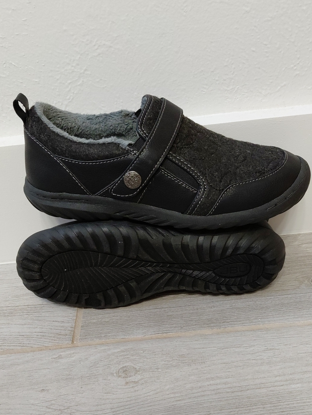 JBU Jambu Tide Casual Slip On Black Leather Shoe